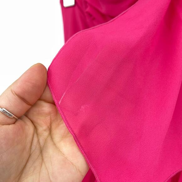 NBD | NWT Sarita Gown in Lipstick Pink Strapless Ruffle Midi Dress S - Picture 8 of 16